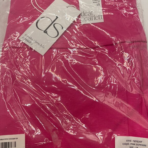 NEW! Dear Scarlett Magic Hot Pink SIZE 1X PLUS 26" Skinny Pants - NEW IN PACKAGE - Picture 4 of 6